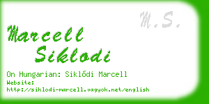 marcell siklodi business card